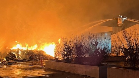 Crews with the Durham Fire Department battled a massive fire in a recycling facility on South Hoover Street.