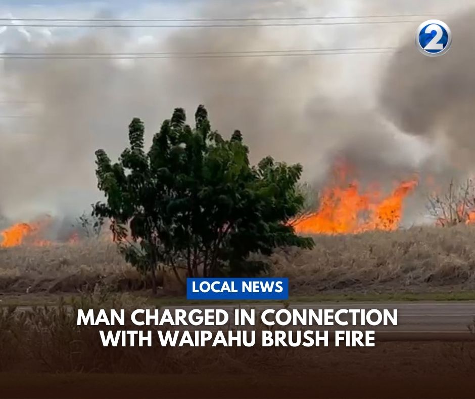 The suspect arrested for the brush fire in Waipahu earlier this week has been charged with fourth-degree arson