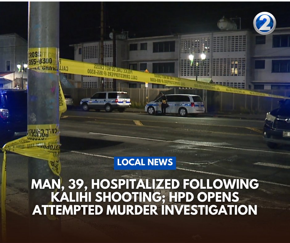 A 39-year-old man was shot in the upper body and hospitalized in serious condition following a Kalihi shooting last night