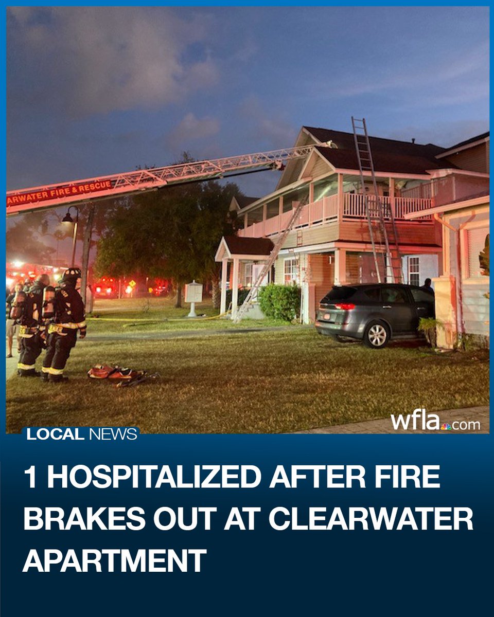 One person was hospitalized after a fire broke out at an apartment in Clearwater
