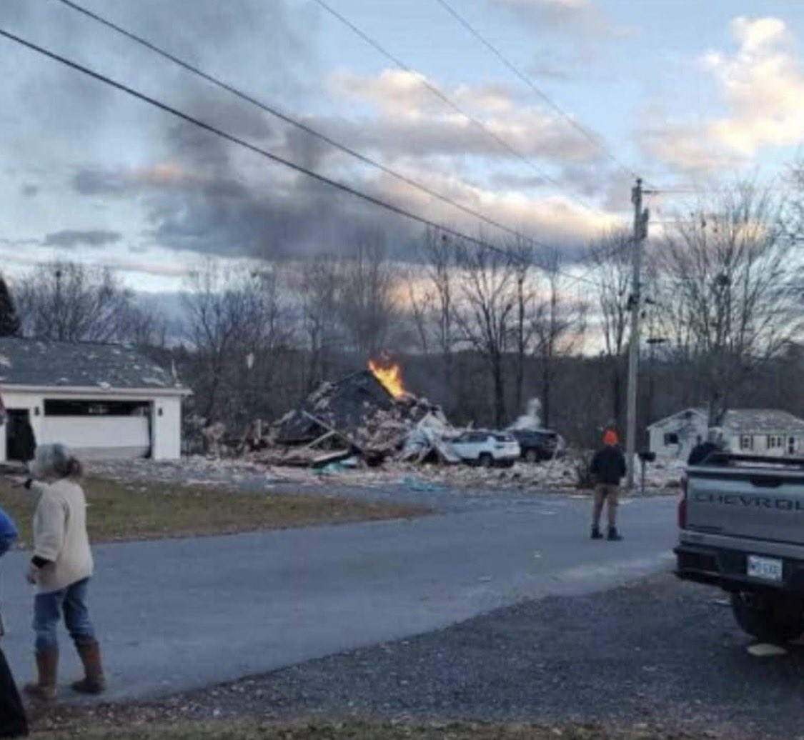 Scene of Oakland, Maine home explosion