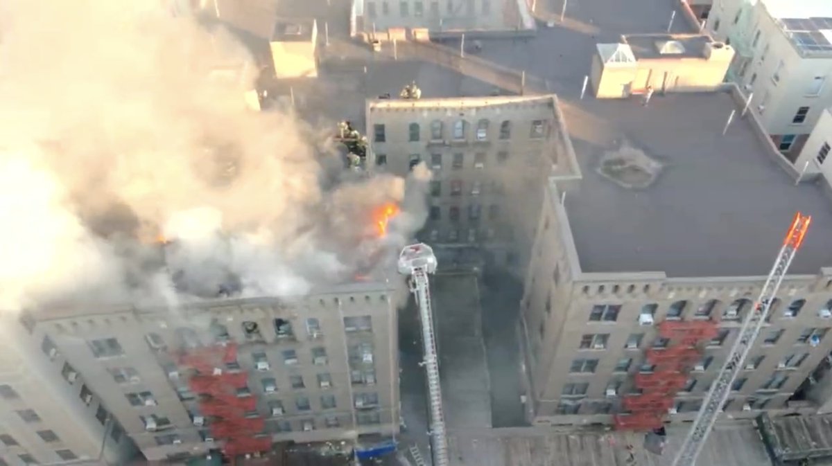 FDNY members are currently operating at a 3-alarm fire at 1520 Sheridan Avenue in the Bronx