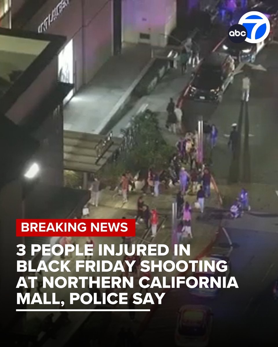 San Jose police said the three victims were located inside the Westfield Valley Fair Mall with gunshot wounds.The shooting appears to be an isolated incident and was not an active shooter situation, according to police.