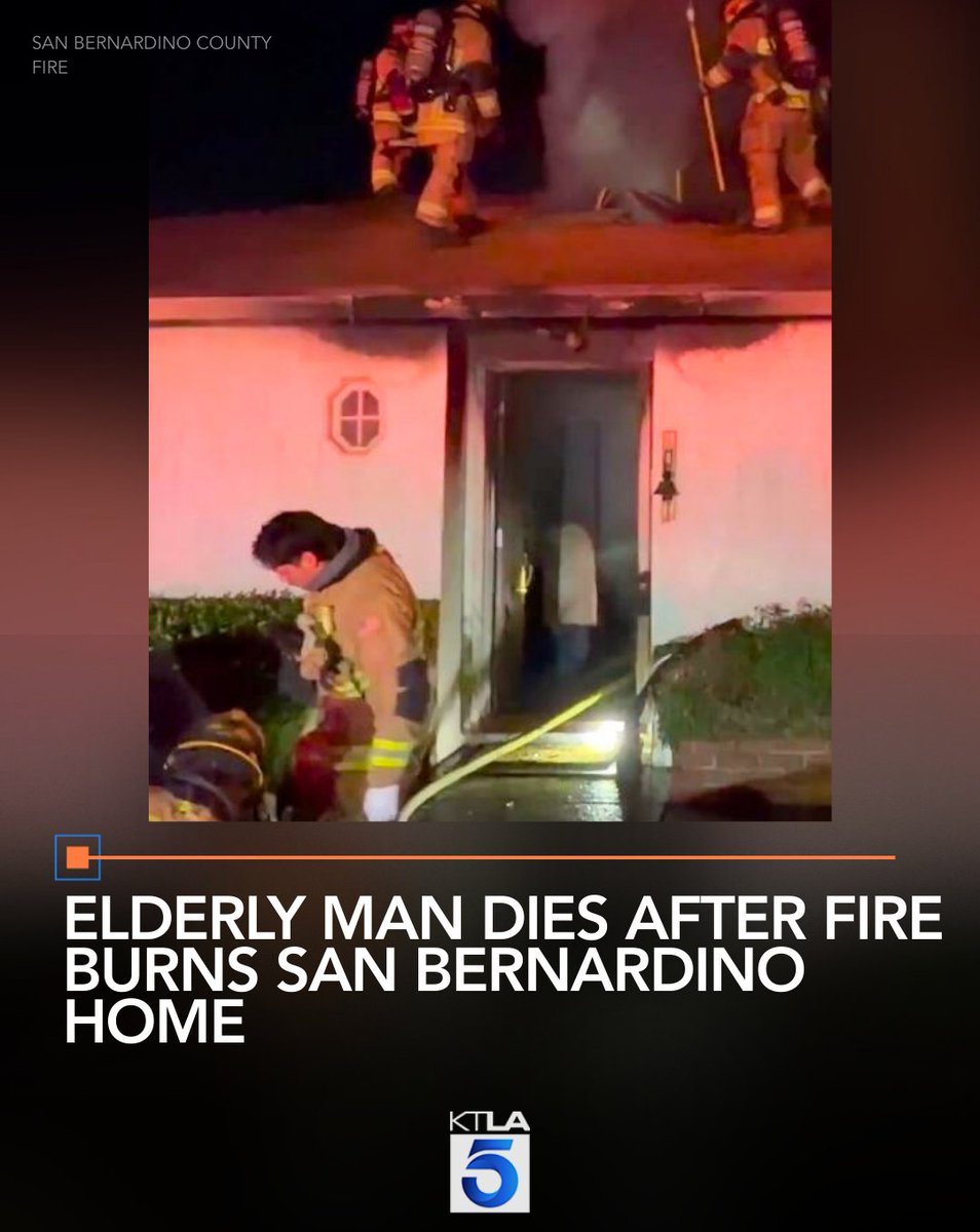 An elderly man died from his injuries after a fire engulfed a home in San Bernardino