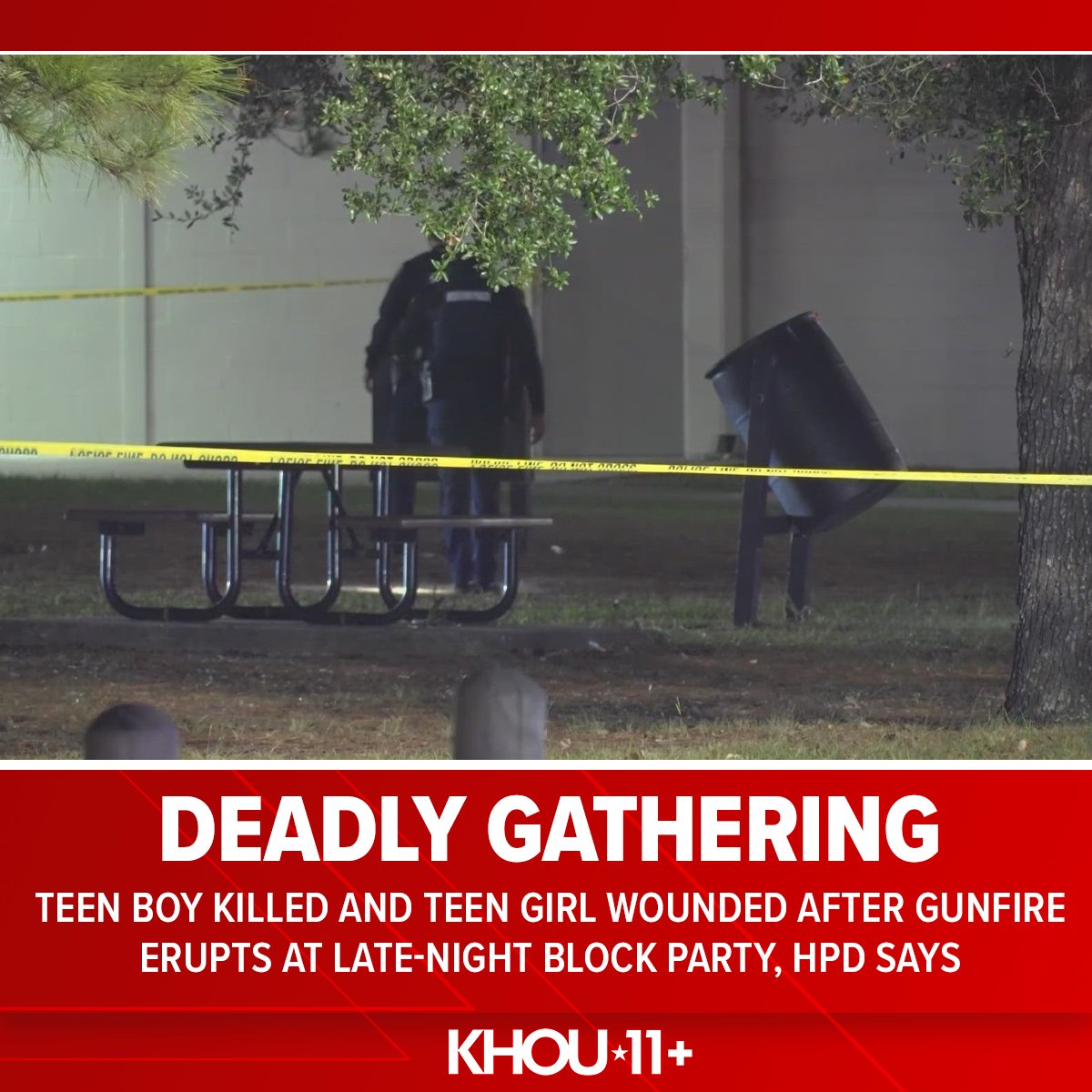 A teen boy didn’t make it home after shots were fired into a large crowd on the south side. A teen girl was also wounded. HPD is asking for tips