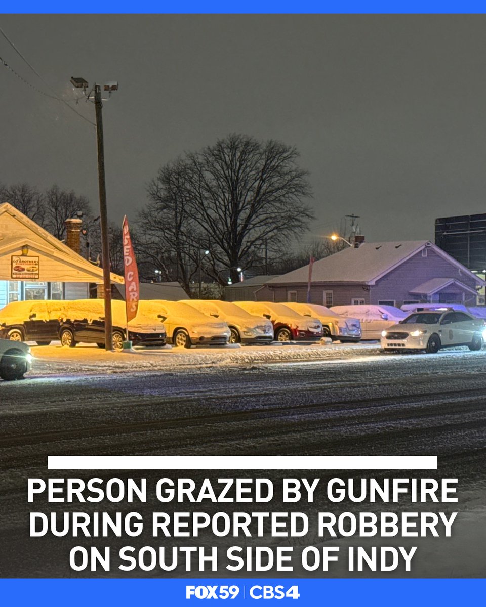 A person was grazed by gunfire during a reported robbery on the south side of Indianapolis Monday night. IMPD's report on the shooting indicates three cars were stolen during the incident