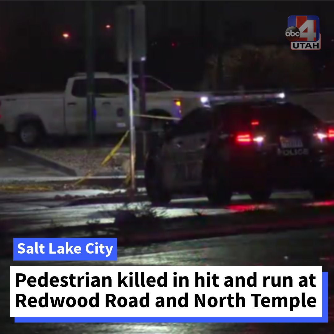 One person was killed in a hit and run crash at Redwood Road and North Temple, and police are on scene investigating