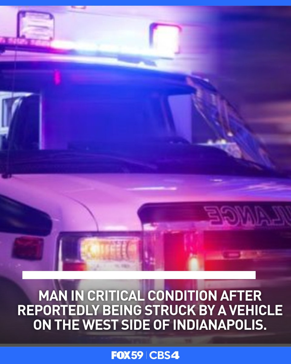 An individual is in critical condition after reportedly being struck by a vehicle on the west side of Indianapolis on Wednesday morning