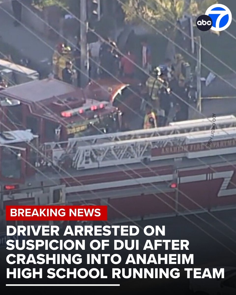 The driver that struck eight students on the Anaheim High School running team has been arrested on suspicion of DUI