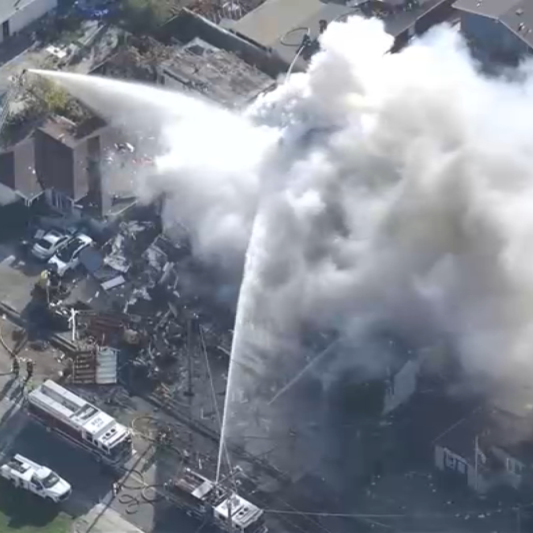 The Alameda County Fire Department is battling a fire on the 800 block of Lewelling Boulevard in Hayward.
