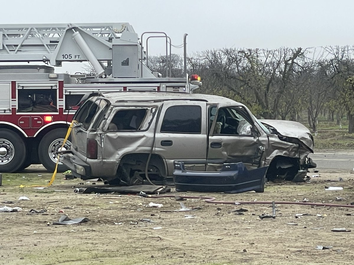 A woman and toddler died in a two-vehicle collision at the intersection of Jefferson Ave. and Walnut Ave. near Easton in Fresno County