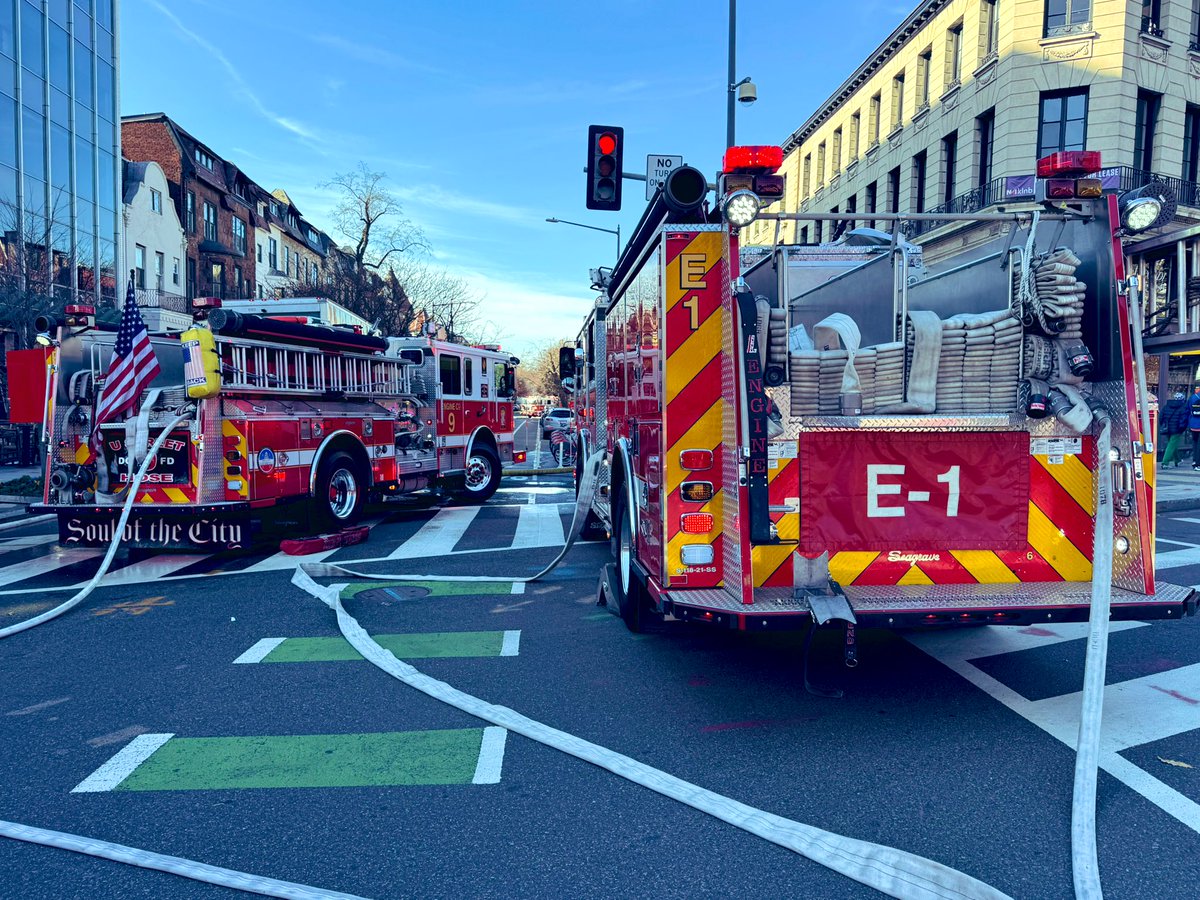 Box Alarm 1600 block Connecticut Ave NW. Fire in ductwork has been extinguished. No fire inside interior other than restaurant kitchen. Incident under control with no injuries. Fire investigators on scene. DC firefighters