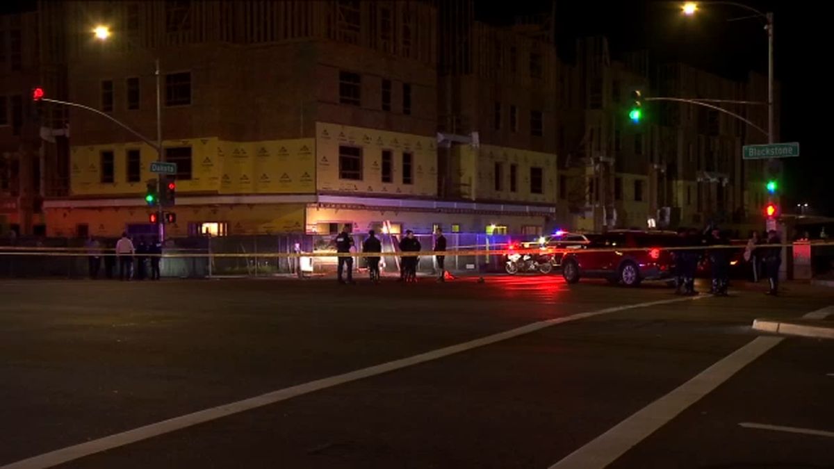 A man is in the hospital after being hit by a car in central Fresno