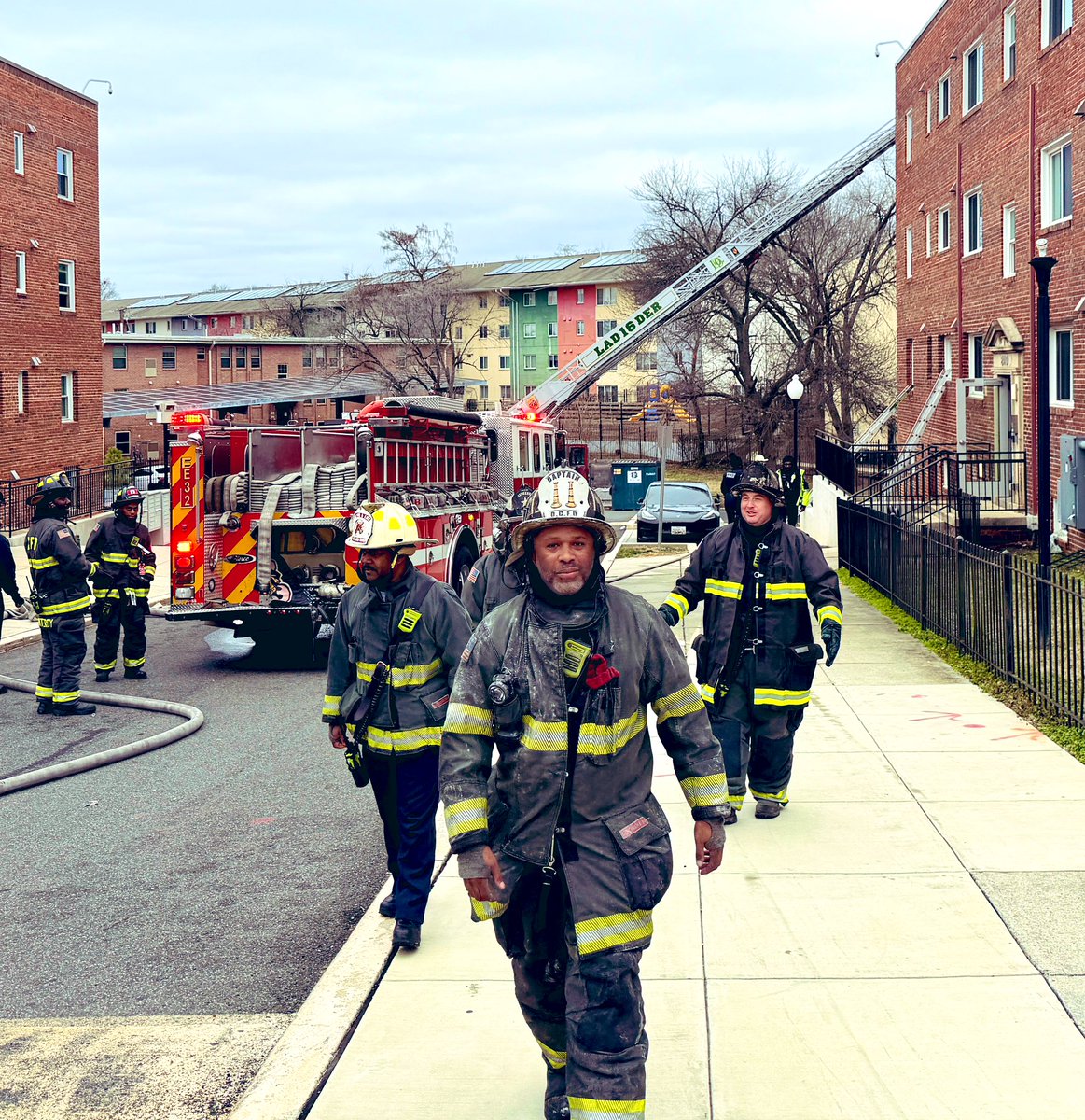 Working Fire 2400 block Hartford St SE. Fire is under control with no injuries reported. Checking on displacements. Fire investigators on scene. DC firefighters
