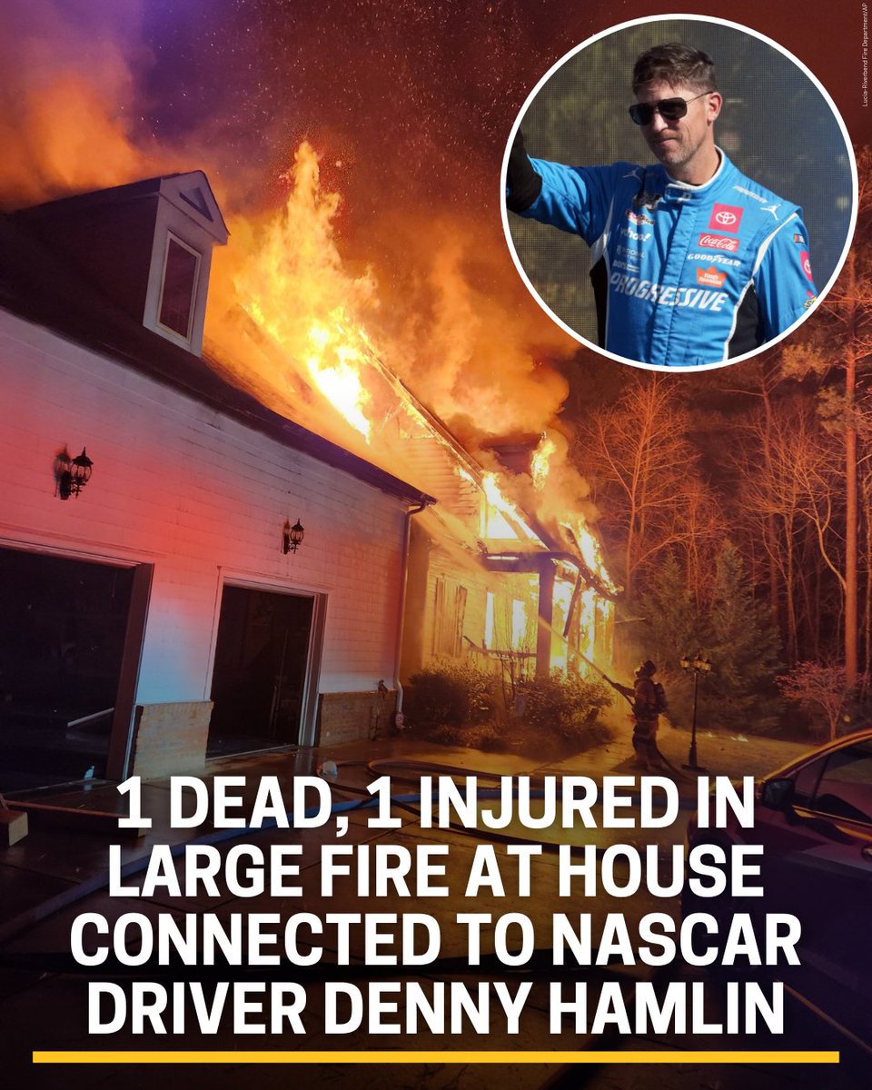 1 dies after fire at house connected to NASCAR driver Denny Hamlin, another hospitalized