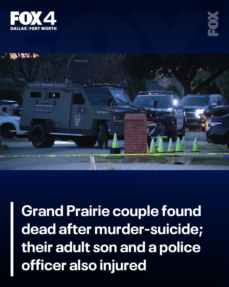 Grand Prairie police say a 62-year-old man shot his adult son, killed his wife, and fired shots at police officers before turning the gun on himself