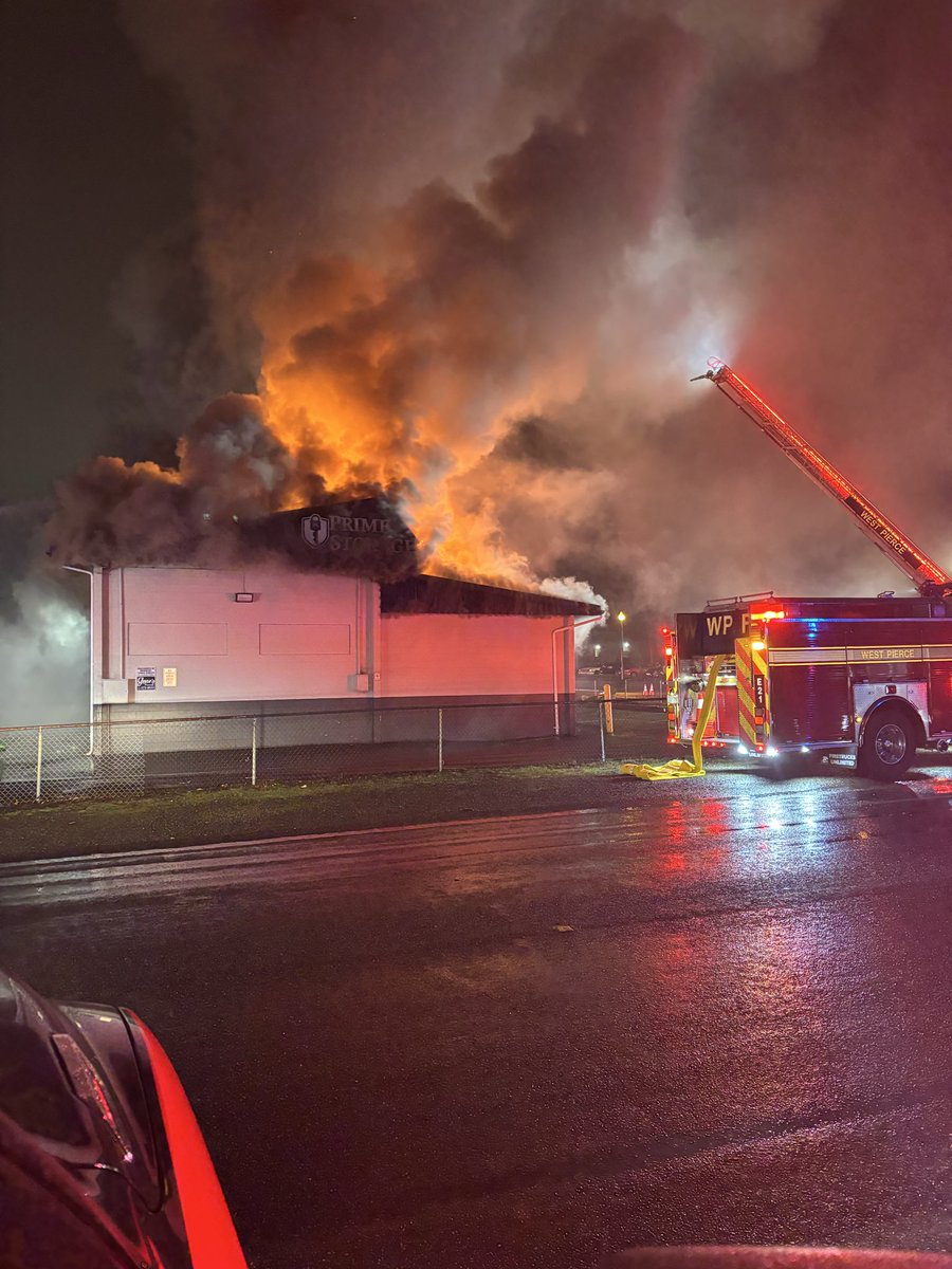 Crews are at scene of a fire at a storage facility located at the 2400 block of 70th Ave W in University Place. Both 70th Ave and 24th St are closed to traffic near the fire.