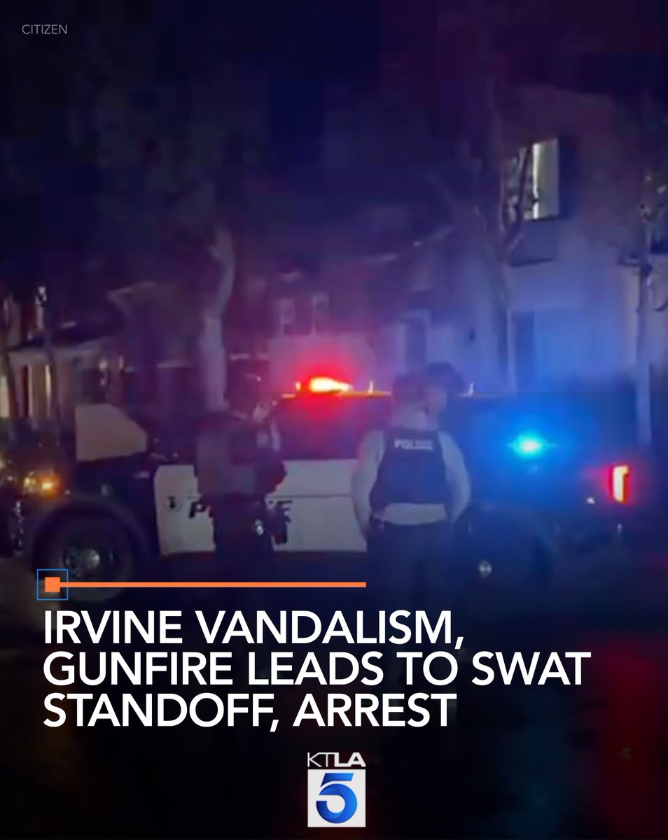 An hours-long SWAT standoff unfolded in an Irvine neighborhood Saturday after police linked vandalized vehicles to gunfire that struck a nearby home, authorities said.