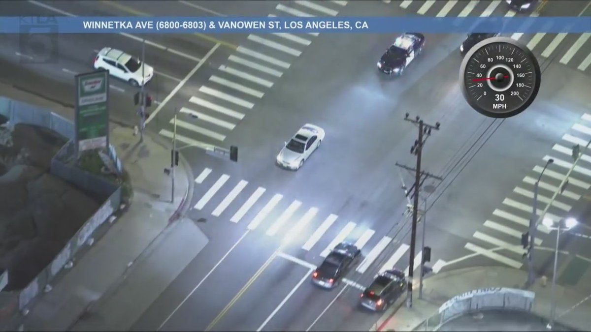 The suspect, described a possibly armed older male, was hitting speeds of more than 100 mph on the freeway and 95 mph on surface streets.