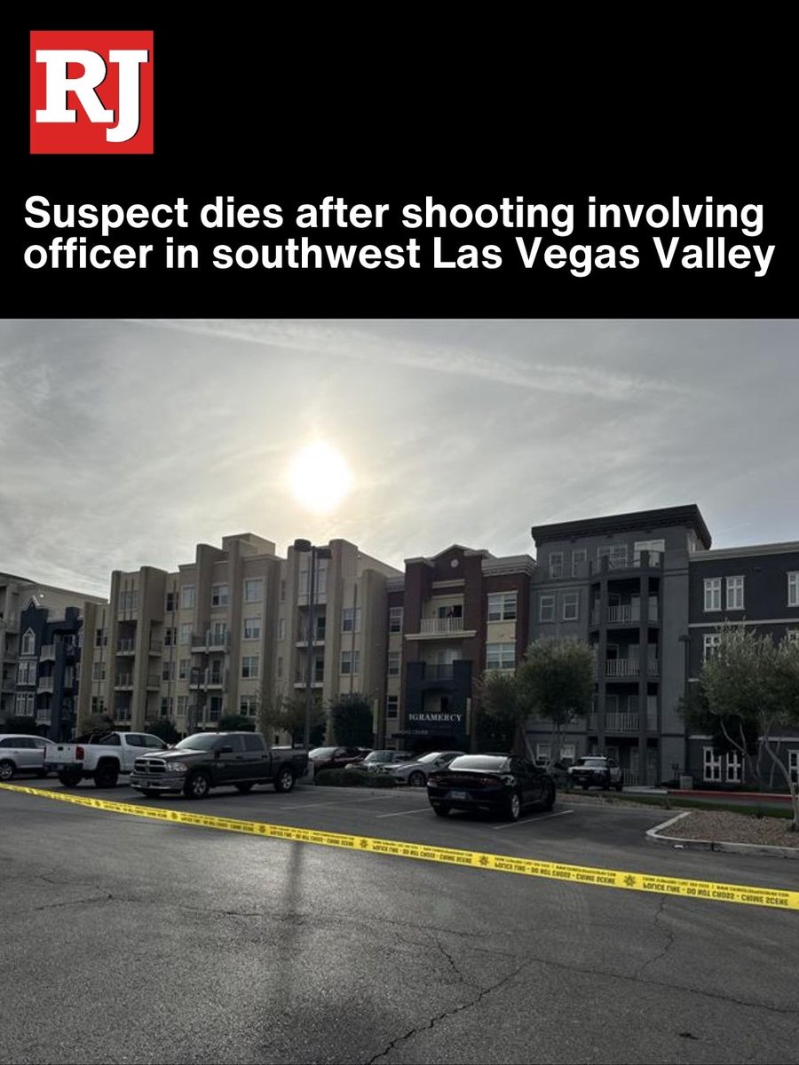 Las Vegas police said a suspect died after being shot by an officer Tuesday morning in the southwest valley