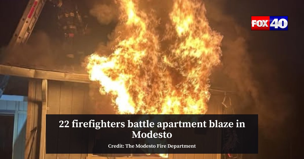 22 firefighters responded to an apartment fire in Modesto