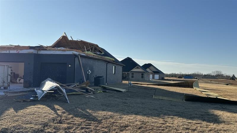 Another look at some of the damage in Purcell after a preliminary EF1 tornado hit the area.