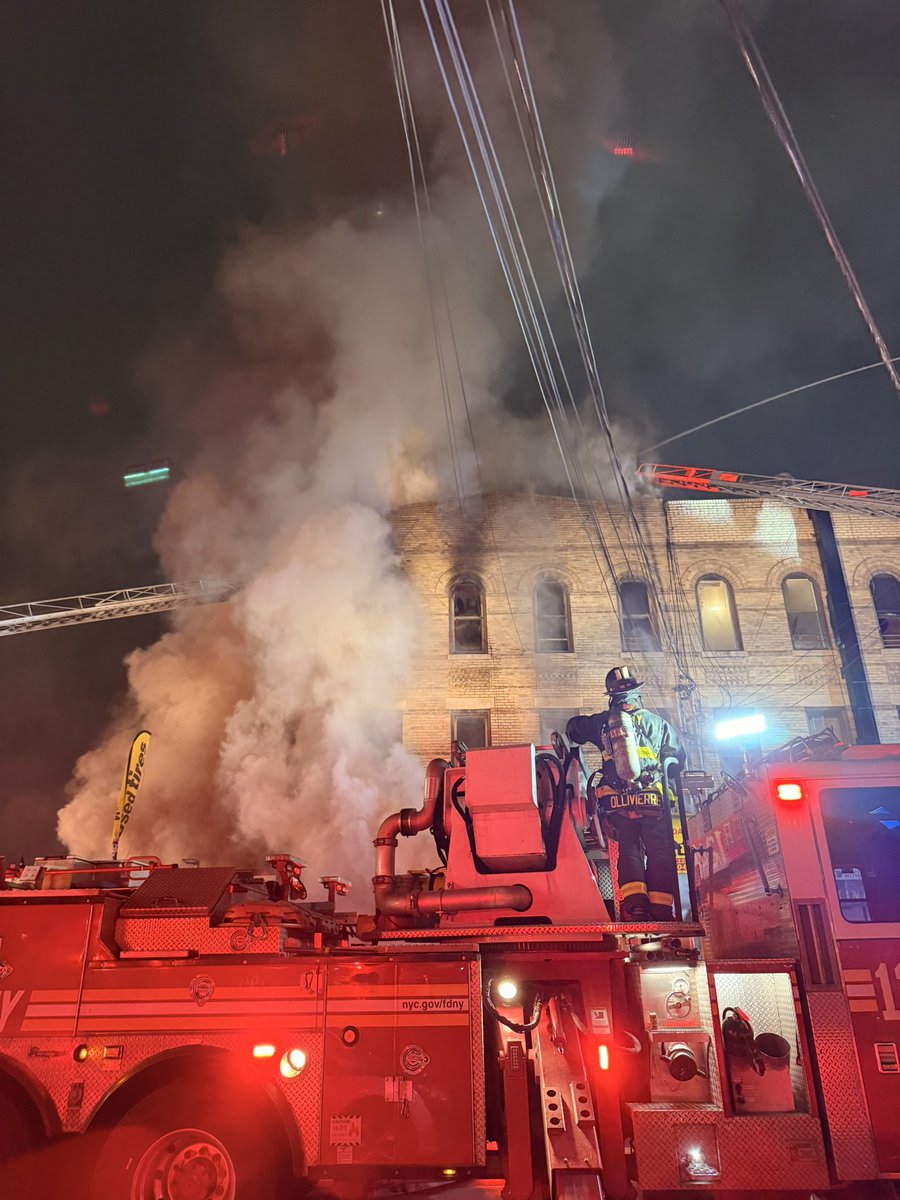 The FDNY is operating at a 3-alarm fire at 1905 Flushing Avenue in Queens