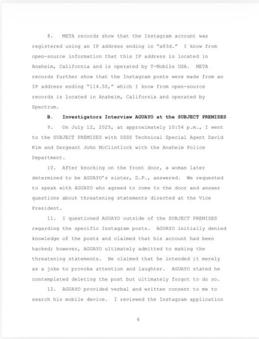 Anaheim / California An Orange County man has been arrested and charged for threatening Vice President JD Vance during his trip to Disneyland last year. Marco Aguayo posted comments to Instagram indicating pipe bombs were placed inside Disneyland to harm the