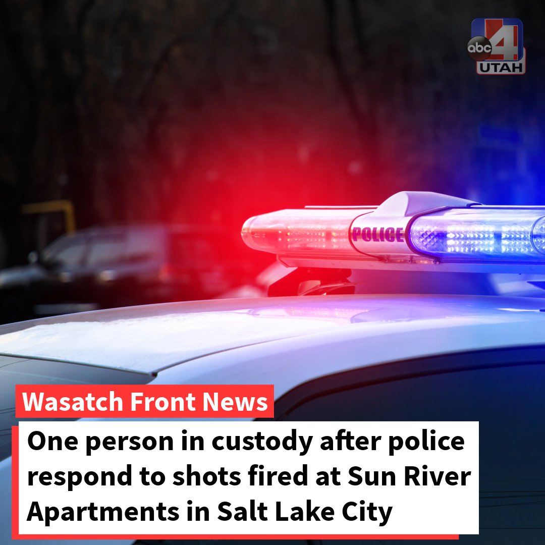 One person is in custody after police responded to reports of shots fired at the Sun River Apartments near 1080 W. 3300 South