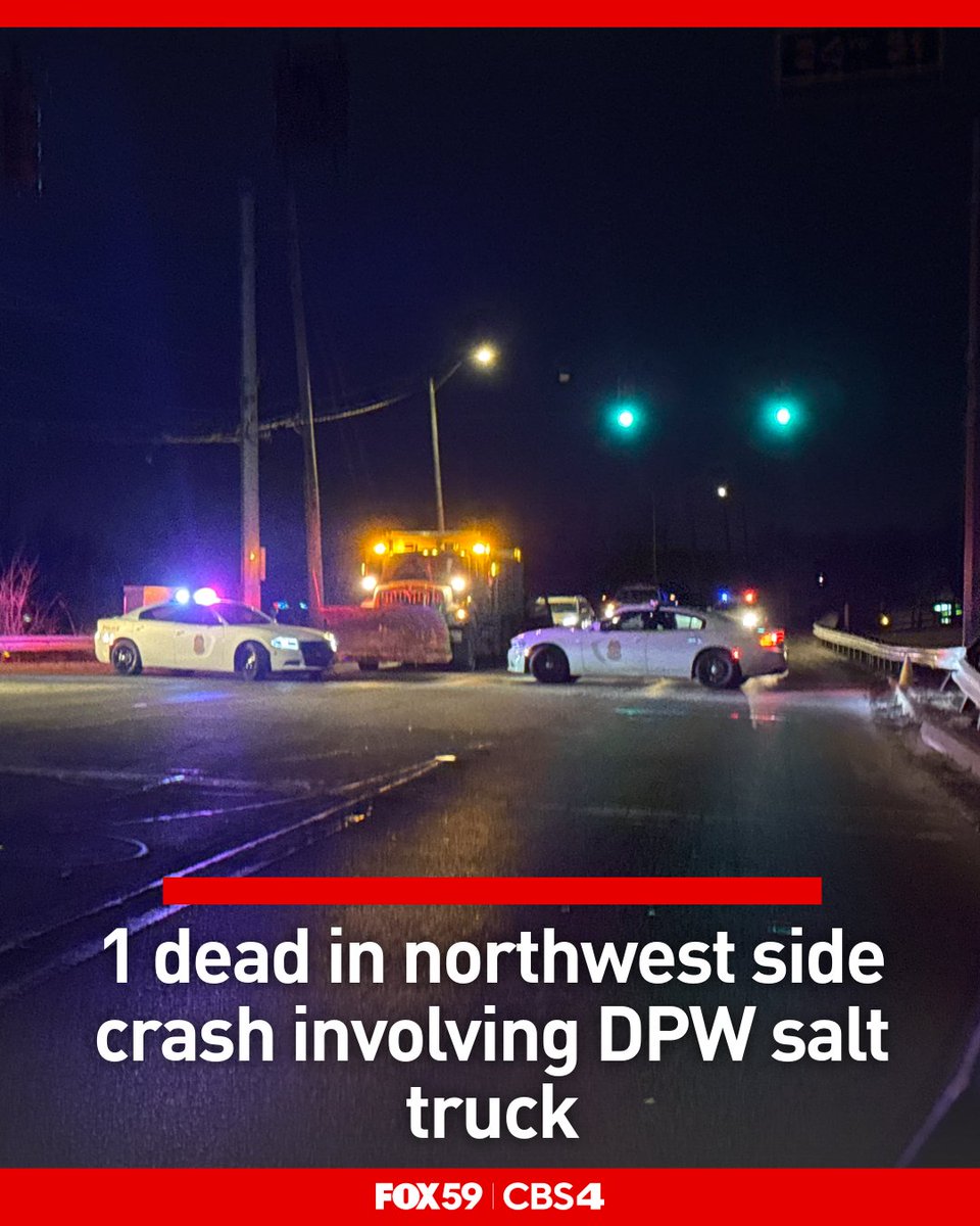 An investigation is underway after one person was killed in a crash involving a DPW salt truck on Indy's northwest side Saturday morning