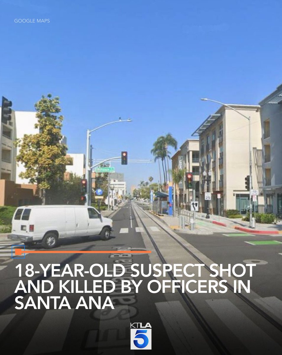 An 18-year-old suspect was shot and killed by officers in a Santa Ana parking garage