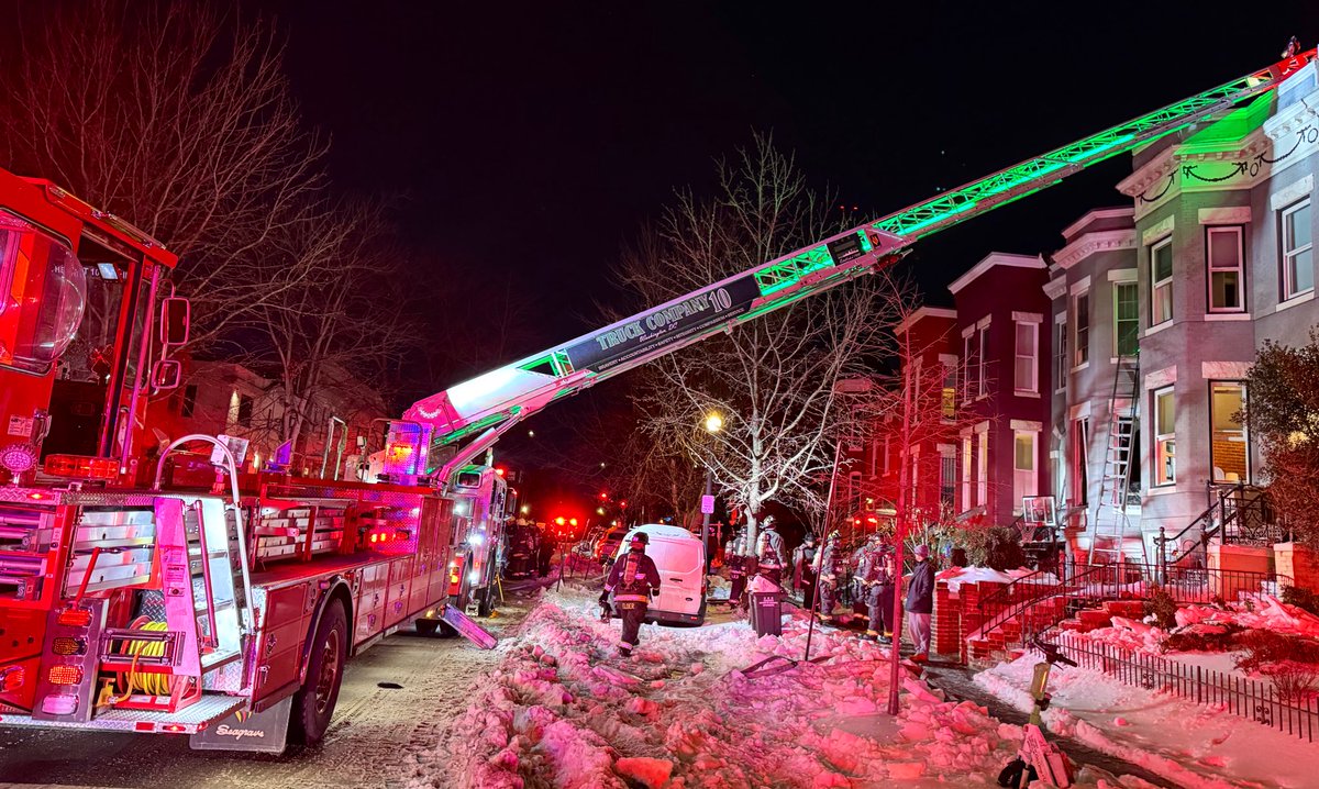 Working Fire 700 block G St SE. Civilian transported in life threatening condition was adult female. 1 firefighter being transported non life threatening injury & 2nd firefighter being evaluated. Fire confined to 1st floor & under control. DC firefighters