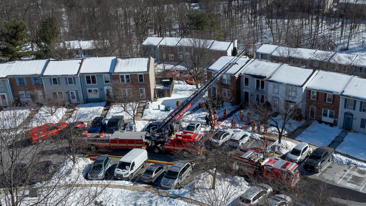 Damascus, MD - Aerial from a reported house fire IAO 30 Blk Shelldrake Ct.