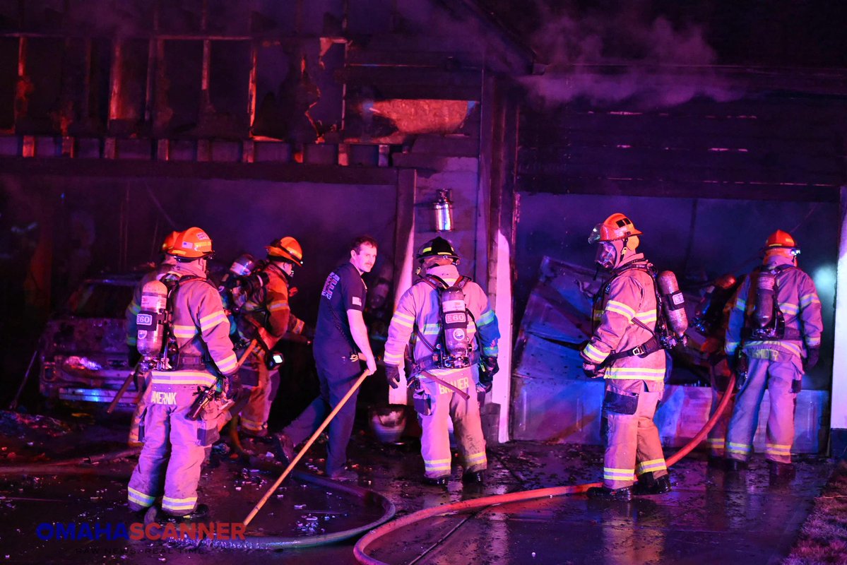 Bennington Fire and Omaha Fire were called to 153rd and Curtis Ave after multiple callers stated a house was on fire and it started in the garage. Crews had heavy flames on approach and a working fire was declared. Crews quickly knocked down the fire.