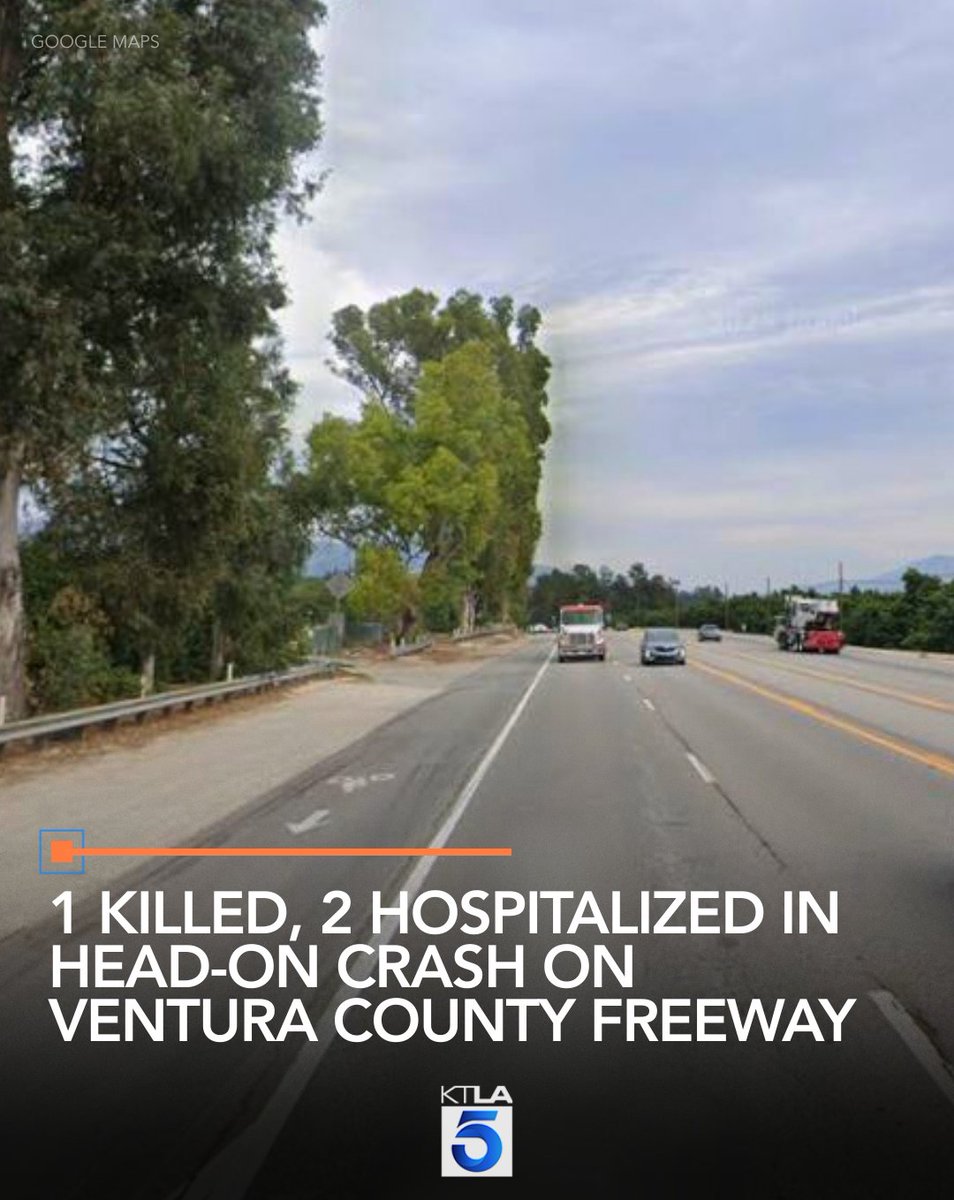 One person was killed and two others were hospitalized following a head-on crash on a Ventura County freeway