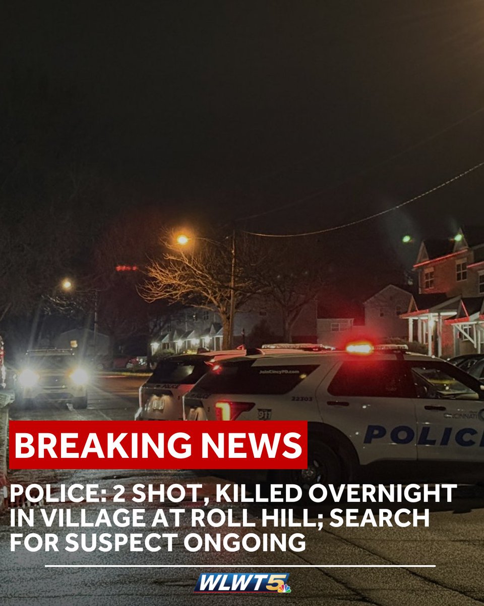 Cincinnati police are searching for a suspect after two people were found shot to death in the Villages at Roll Hill early Wednesday morning