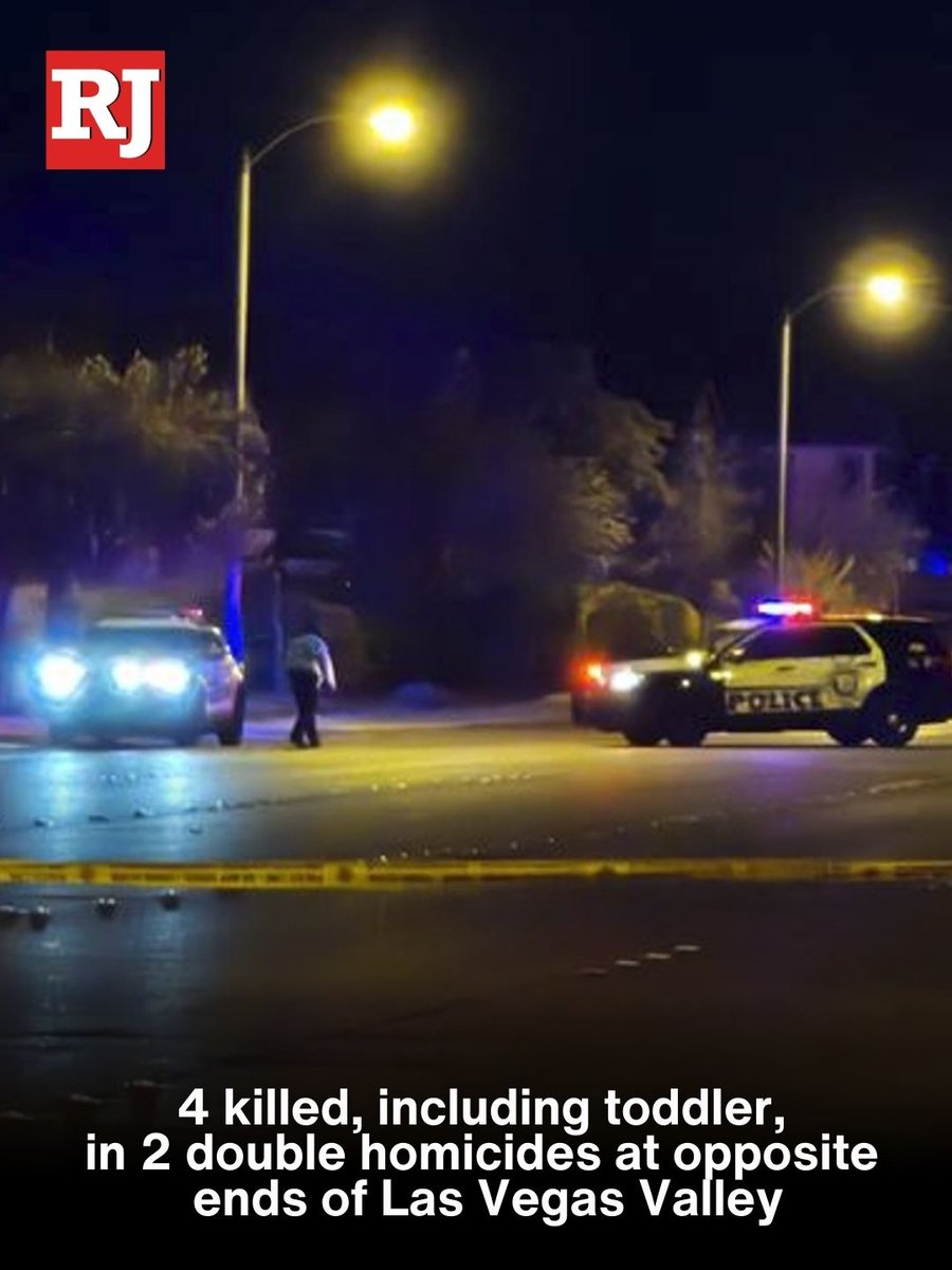 Four people, including a toddler, were killed in two shootings within a few hours on opposite ends of the Las Vegas Valley