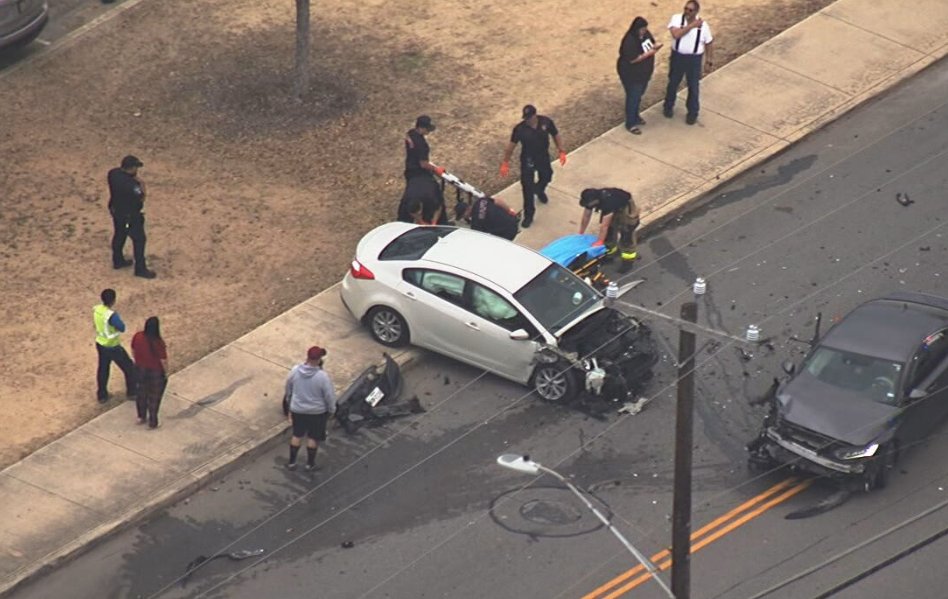 A teenager is in the hospital with serious injuries after crashing a stolen vehicle on Thursday morning