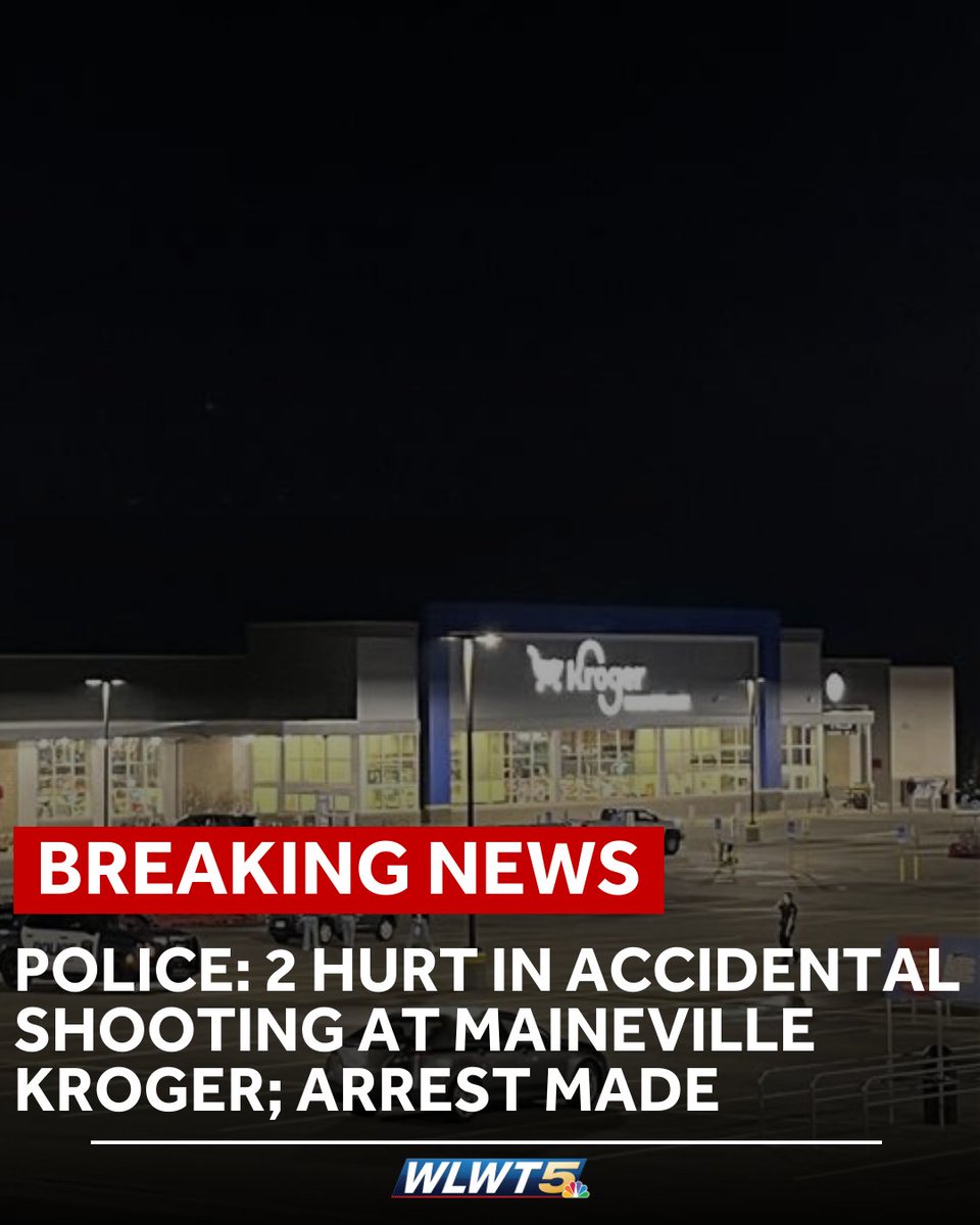 Two people are hurt and an arrest has been made after an accidental shooting at a Kroger store in Maineville
