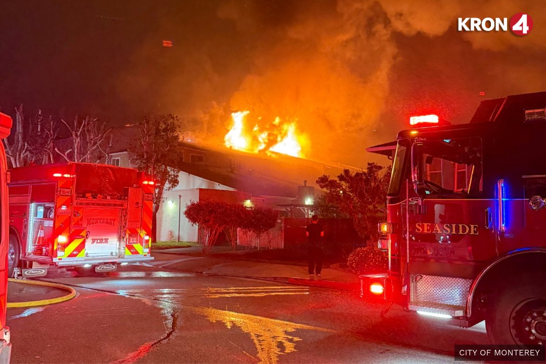 Six people were injured and 85 residents were displaced early Monday after a fire broke out at an apartment building in Monterey, city officials said