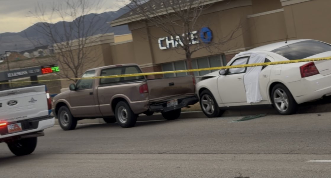 Riverton Officers responded to a two-vehicle crash near 13400 S 4650 W  they located a male deceased inside a white Charger from an apparent GSW to the head. A firearm was found on the floorboard along with a broken window.