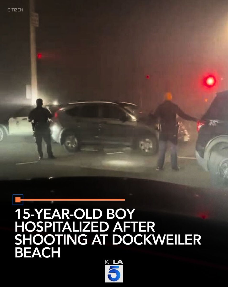 A 15-year-old boy was hospitalized after a suspect opened fire at Dockweiler Beach on Saturday night