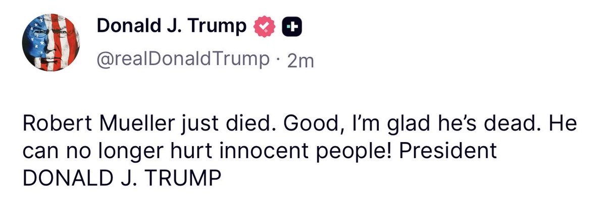 President Trump reacts to the death of former FBI director Mueller