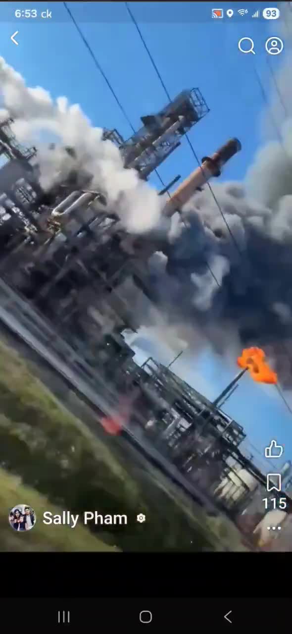 Smoke is seen billowing from Valero refinery in Port Arthur, Texas following reports of an explosion