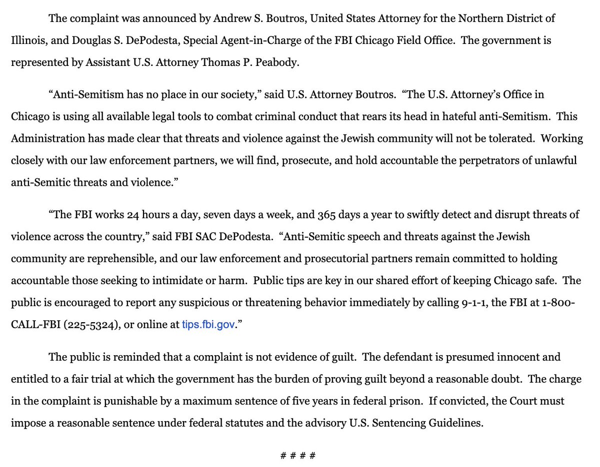Federal prosecutors have charged Timothy Holmes, 31, of Chicago with allegedly threatening to shoot up a Jewish synagogue:
