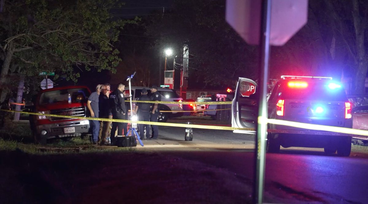 A South Houston Police officer was shot in the head with a shotgun after a chase last night. He remains in the ICU. The suspect who shot him was shot and killed by police. Police are still working to ID the suspect