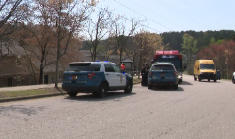 Four people are at large after a fight on a bus led to a gun being fired in Raleigh late Friday morning, police said.