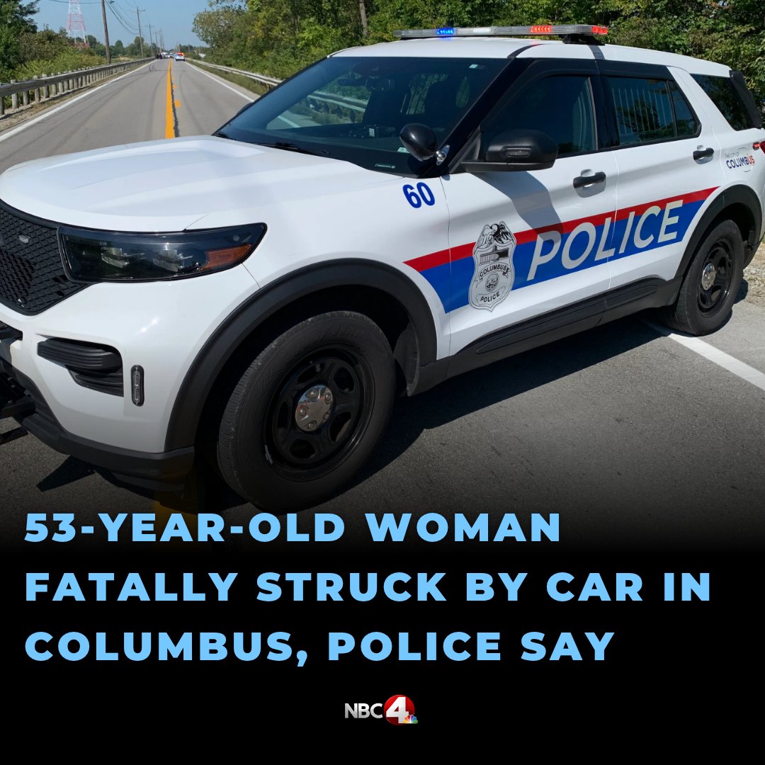 A 53-year-old woman has died after being hit by a car in north Columbus
