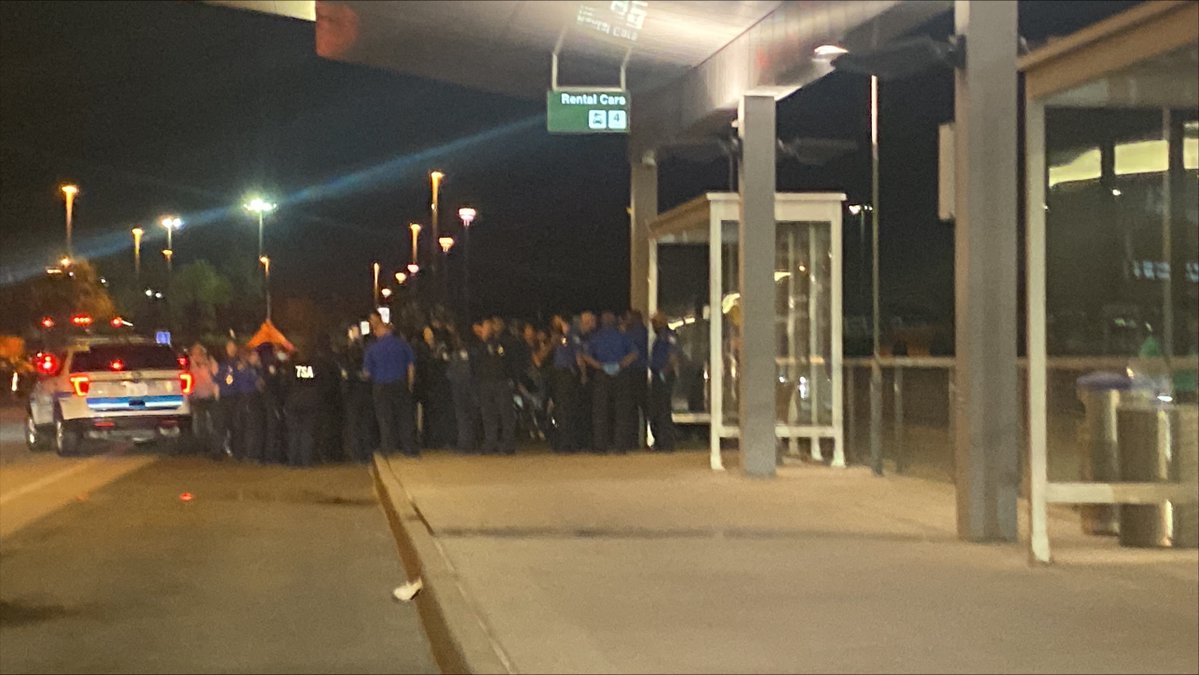 Terminal 1 at RDU was evacuated early Monday morning after an anonymous threat, officials say. A large law enforcement presence remains on scene