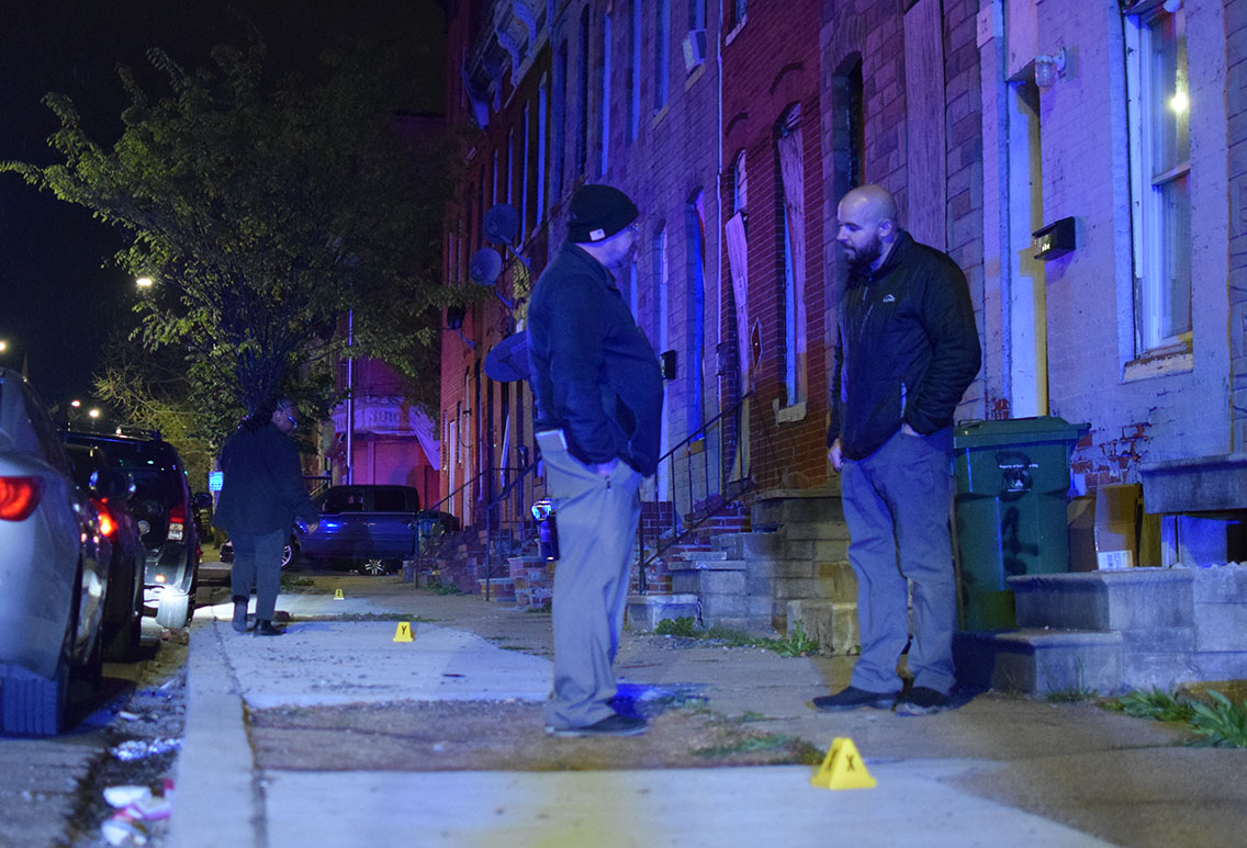 BPD has confirmed that the shooting happened inside a vacant house. Police said the house was in the 1800 block of Wilhelm Street and that a 49-year-old man and a 52-year-old man were injured. At least one of the victims ran, leaving a blood trail across Fulton Avenue